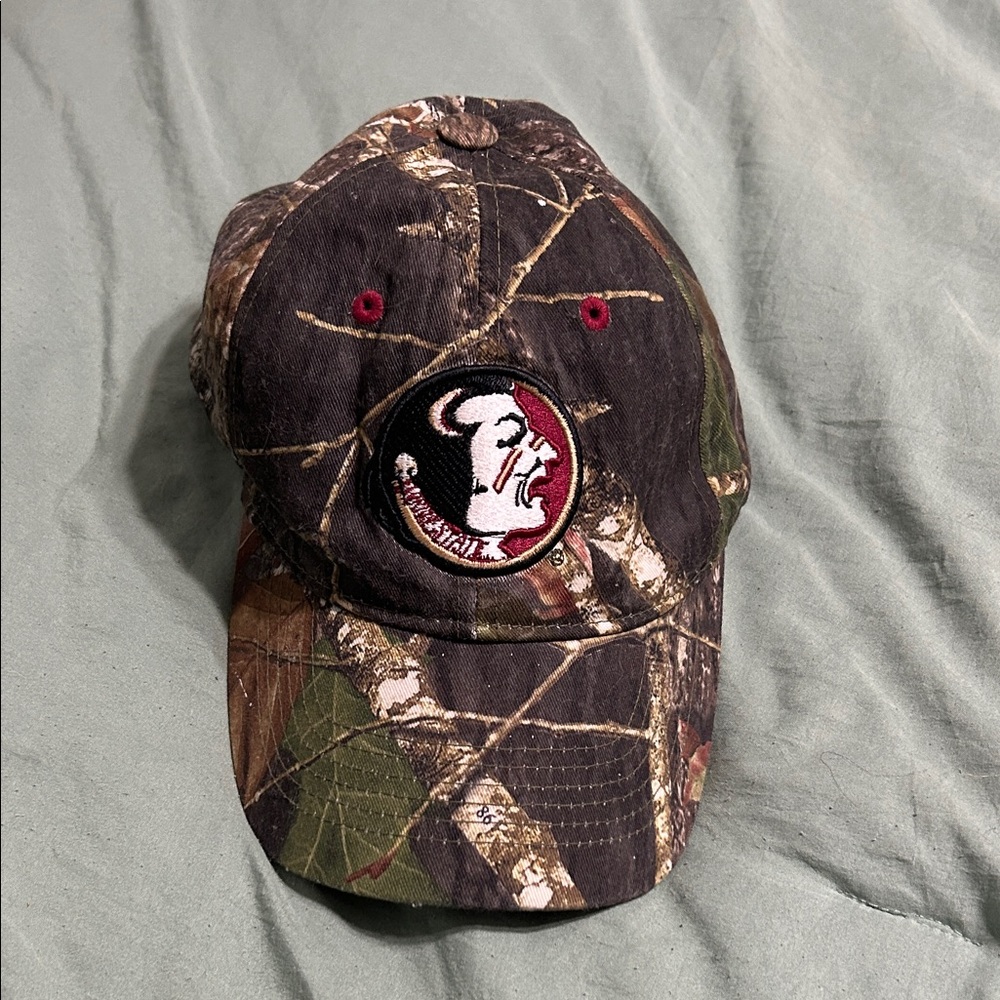 Vintage FSU Camo Baseball Hat – Adjustable Strap